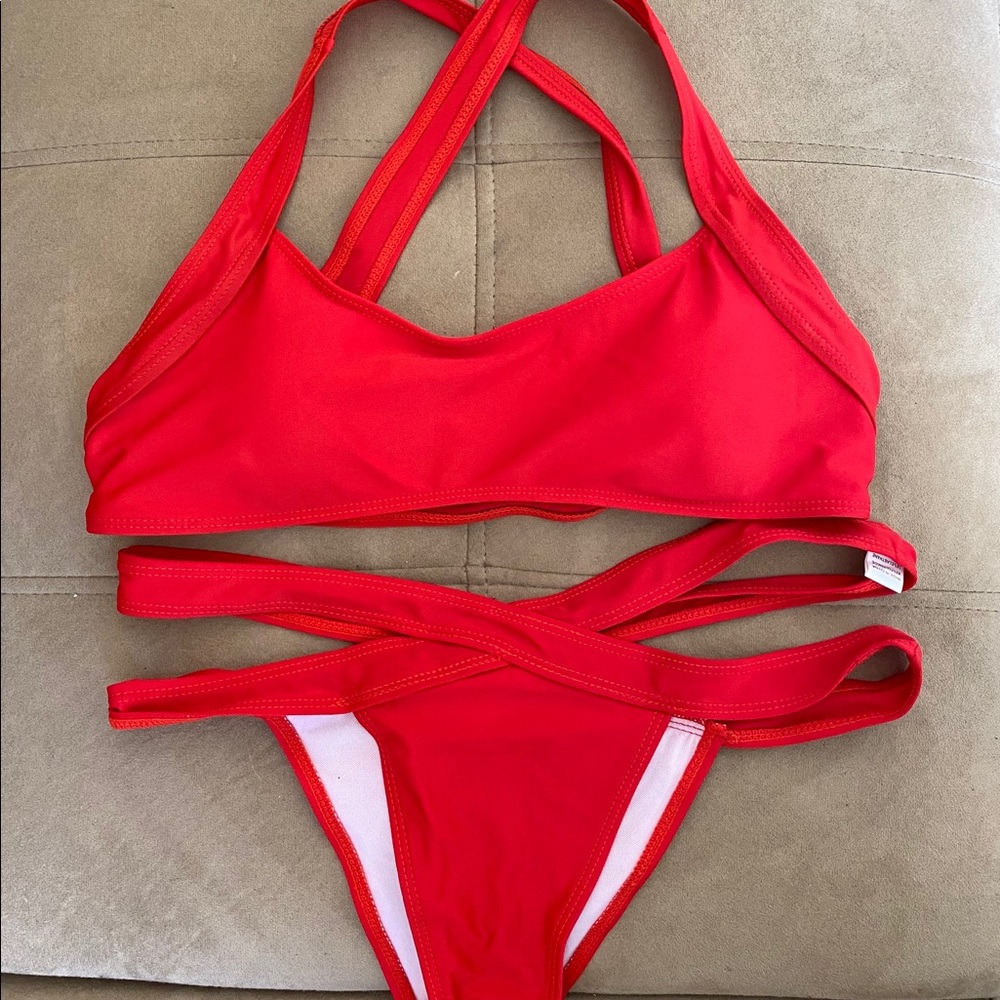 Hot red bikini never worn